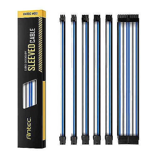 Antec PSU Sleeved Ext Cable Kit-Blue/Grey