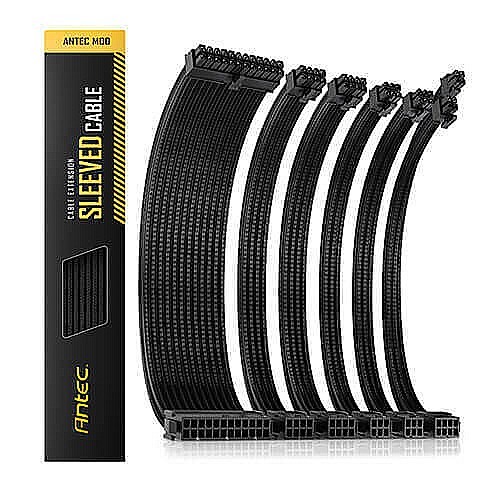 Antec PSU Sleeved Ext Cable Kit-Black