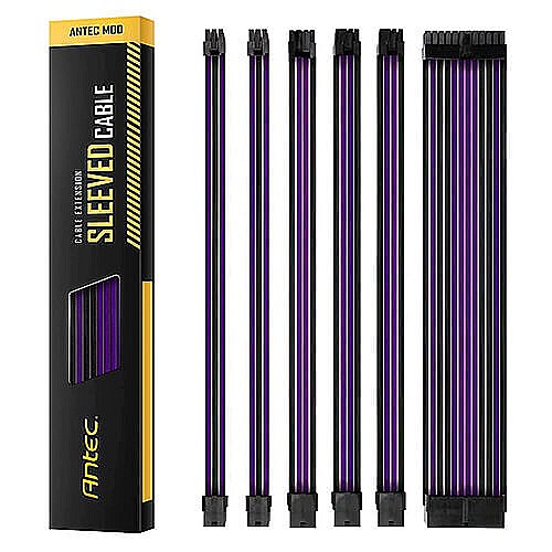 Antec PSU Sleeved Ext Cable Kit-Purple/Black